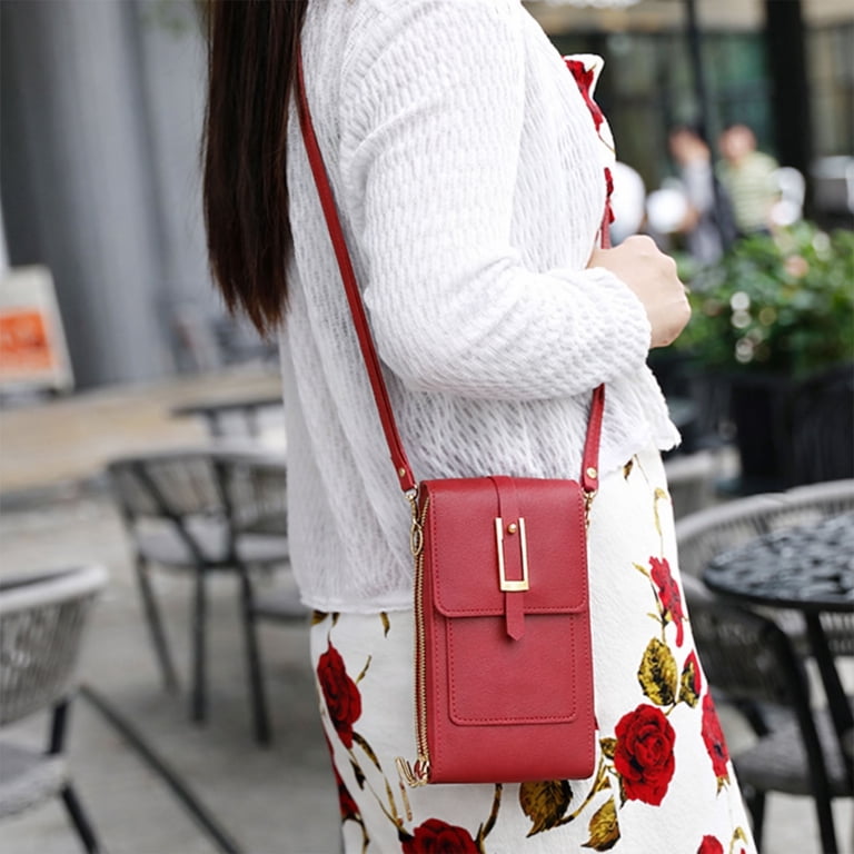 Revlrostre Anti Theft Leather Bag, Touchscreen Phone Crossbody Bag