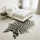 thumbnail image 2 of Alfombra BENRON Zebra en blanco y negro para salón y dormitorio, 140 x 160 cm, 2 of 7