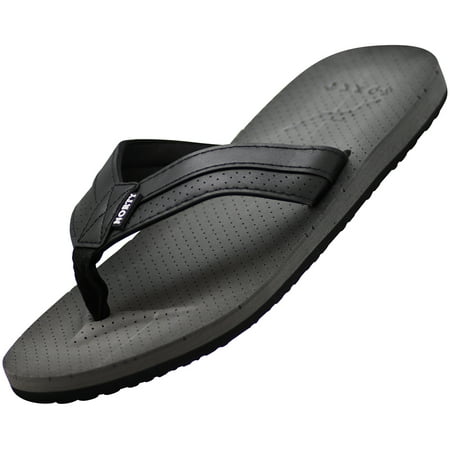 

NORTY Mens Flip Flops Adult Male Beach Thong Sandals Grey Black