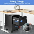 thumbnail image 3 of 25.4" Deep 2-Drawer Steel Filing Cabinet with Lock and Wheels, Mobile Under Desk Vertical File Cabinet for Home Office, Fits A4/Legal/Letter-Sized Files, Round Edge, 3 of 10