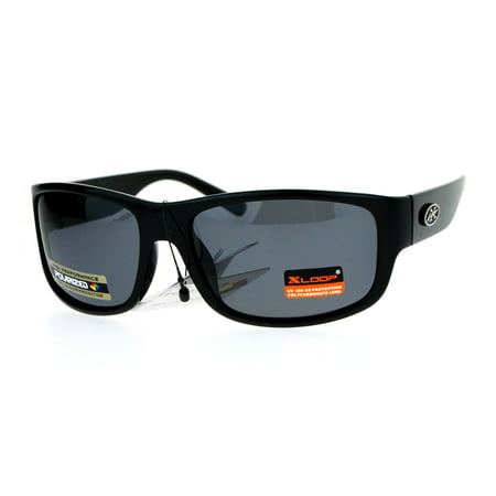 Xloop Polarized Lens Warp Rectangular Biker Style Mens Fishing Sunglasses All (The Best Polarized Sunglasses For Fishing)