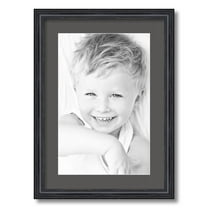 ArtToFrames 15x21" Matted Picture Frame with 11x17" Single Mat Photo Opening Framed in 1.25" Black Stain on Solid Red Oak and 2" Charcoal Mat (FWM-4083-15x21)