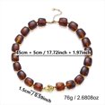 thumbnail image 2 of NICKSUN Vintage Dopamine Chunky Square Acrylic Bead Choker Necklace, Handmade Marbled Resin Statement Collar with Irregular Gold Metal Accent, Trendy Vacation Fashion Neck Jewelry, 2 of 8