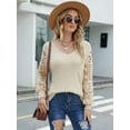 thumbnail image 5 of Womens Crochet Sweaters Hollow Out Long Sleeve Knit Crochet Tops for Women Dressy Pullover Loose Fitted Sweater, 5 of 7