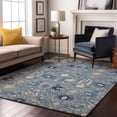 thumbnail image 5 of HomeRoots 679197 9 x 12 ft. Denim Blue Beige & Ivory Oriental Washable Machine Made Rectangle Area Rug with UV Protection, 5 of 9
