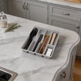 thumbnail image 5 of Lenkho Plastic Kitchen Drawer Silverware Organizer, Adjustable Utensil Divider Tray, Cutlery Storage Holder for Spoons, Forks, Knives, Chopsticks, 5 of 6