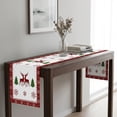 thumbnail image 6 of 2026 Christmas Indoor Home Decor Plaid Reindeer Christmas Linen Table Runner Snowflake Xmas Table Decor, 6 of 7