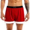 thumbnail image 3 of CHICTRY Ensemble de Noël pour Hommes Tenues de Père Noël 2 Pcs Boxeurs Rouges Shorts de Vacances avec Chapeau E Rouge G, 3 of 7