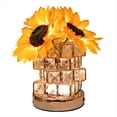 thumbnail image 1 of Lámpara de Mesa Inalámbrica Girasol, 3 Lámparas de Cristal de Colores, Lámpara de Noche Táctil, Atenuación Infinita con Carga USB, Luz ., 1 of 6