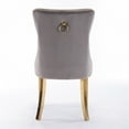 thumbnail image 6 of Newboti Furniture Nikki Collection Modern, High-end Tufted Solid Wood Contemporary Velvet Upholstered Dining Chair with Golden Stainless Steel Plating Legs,Nailhead Trim,Set of 2,Gray and Gold 80545, 6 of 16