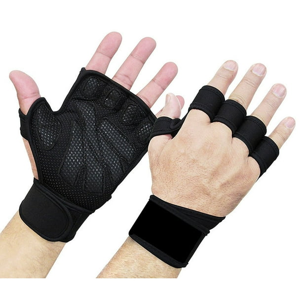 Surrme 1 Pair Weight Lifting Training Gloves Women Men Fitness Sports Body  Building Gymnastics Grips Gym Hand Palm Protector Gloves 