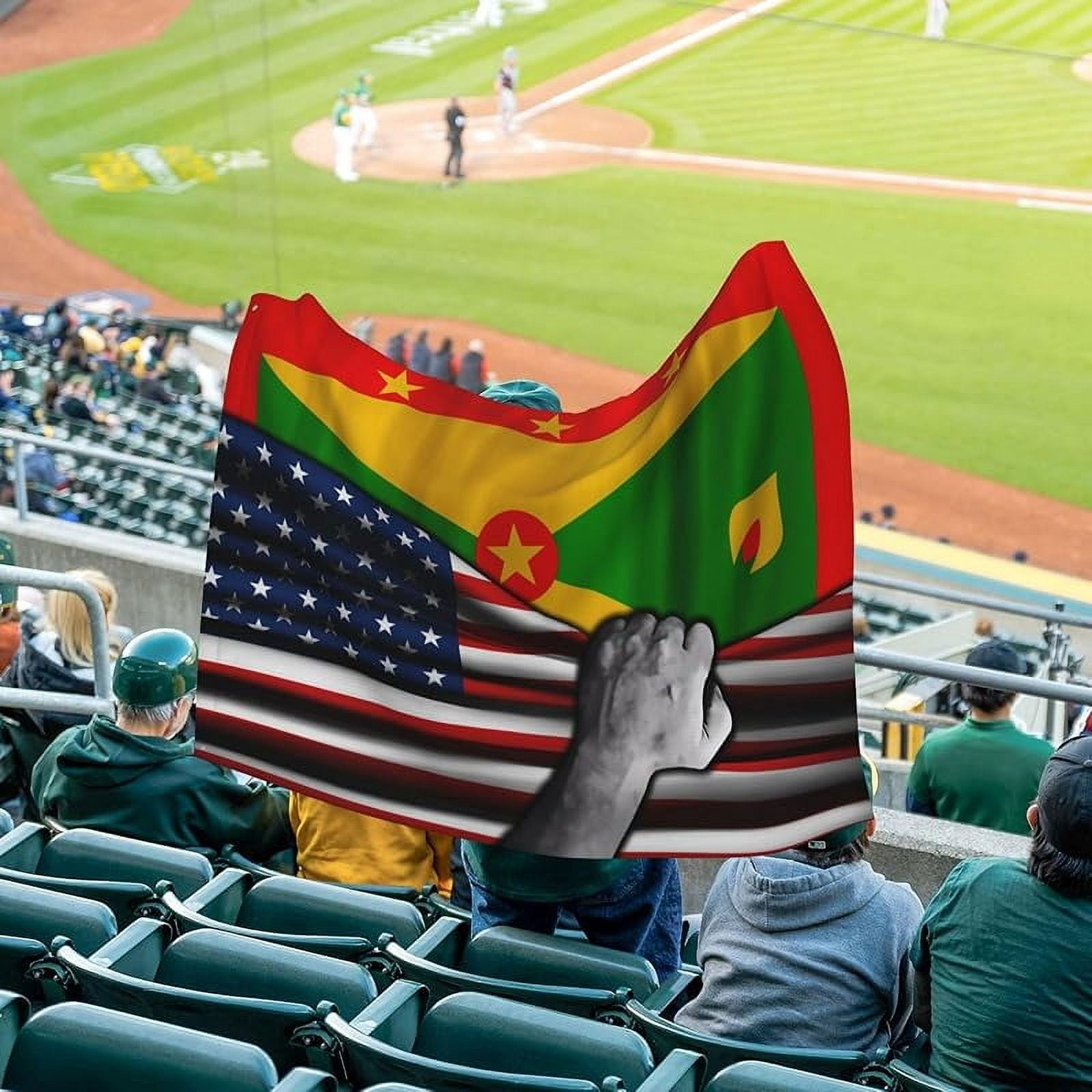 Usa American Flag And Grenadians Grenada Flag Flag 4x6 Ft Double-Sided Printing Thickened Three-Ply Fabric Outdoor Flags Banner Decorations