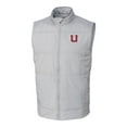 thumbnail image 2 of Men's Cutter & Buck Gray Utah Utes Vault Big & Tall Stealth Hybrid Windbreaker Full-Zip Vest, 2 of 3