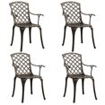 thumbnail image 3 of vidaXL Ensemble Bistro 5 Pcs Aluminium Coulé Bronze, 3 of 12