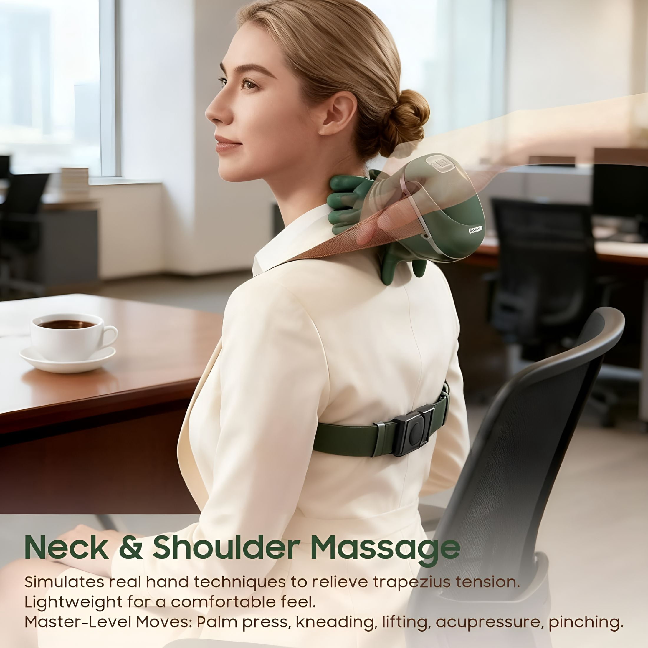 XIRQI Neck Massager with Heat – Shiatsu Deep Tissue Massage for Back, Neck Massager for Pain Relief Deep Tissue ,Shoulder& Cervical Pain Relief