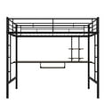 thumbnail image 5 of Full Loft Bed With Desk and Shelf, Space Saving Design, Black, 5 of 9