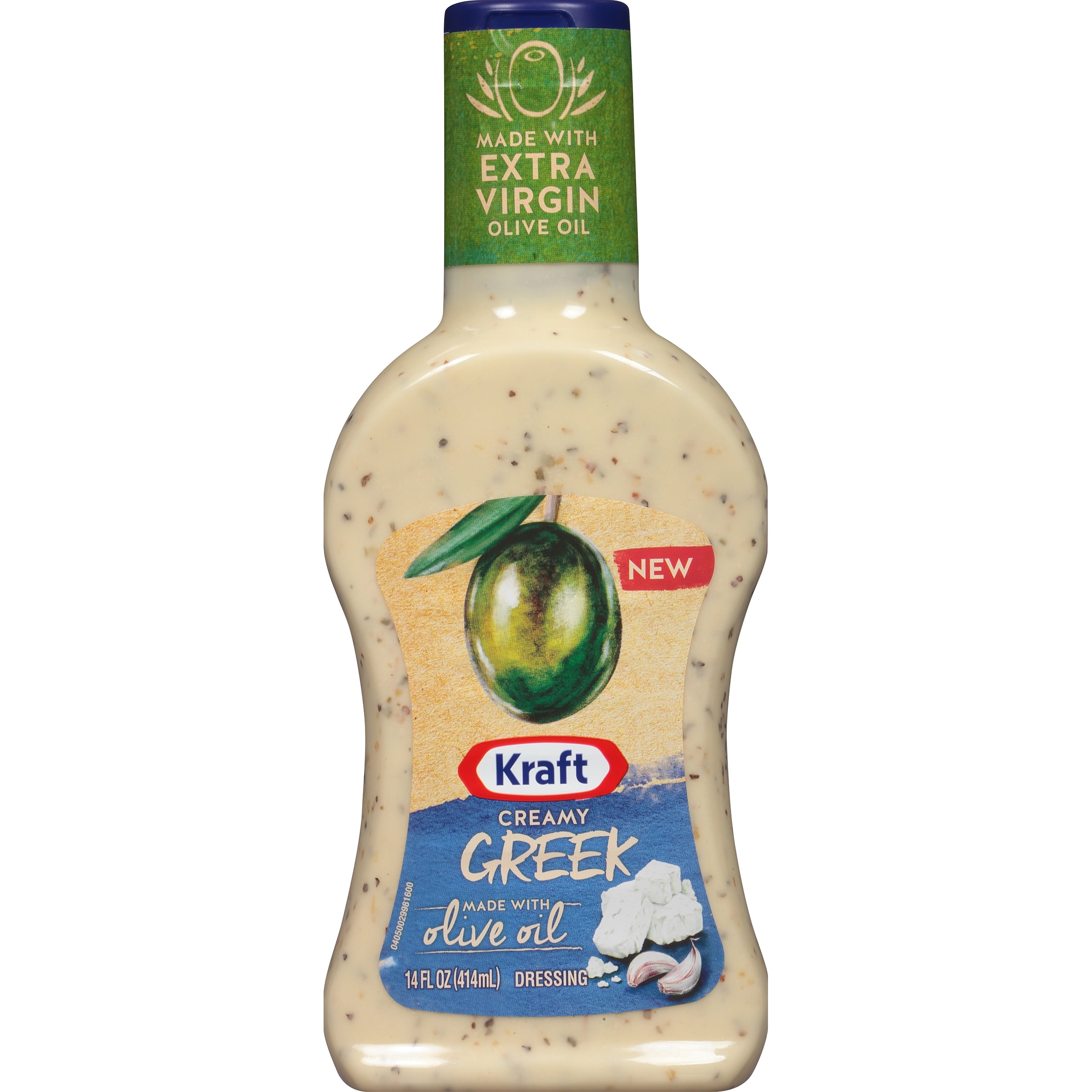 Kraft Creamy Greek Olive Oil Dressing, 14 fl oz Bottle