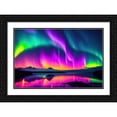 thumbnail image 2 of Stephen Chambers 14x11 Black Ornate Wood Framed With Double Matting Wall Art Titled - Unreal Neon Northern Lights, 2 of 6