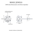 thumbnail image 5 of Rosec Jewels Certified Moissanite Solitaire Stud Earrings for Women - 6 mm - D-VS1 Grade, 10K White Gold, 5 of 7