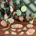 thumbnail image 4 of 28Pcs Mini Christmas Candy Cane Decorations Christmas Wooden Pendant Decorations Lollipop Christmas Tree Hanging Ornaments Paper Flag Banners, 4 of 6