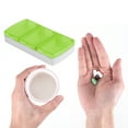 thumbnail image 4 of Unique Bargains 1 Pc 3 Grids Single Row Pill Case Durable for Travel Green, 4 of 6