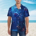 thumbnail image 2 of Fotbe Deep Sea Glowing Fishes Camisa Hawaiana para Hombre Unisex – Camisa Casual de Verano con Botones de Manga Corta de Algodón y Lino,Small, 2 of 7