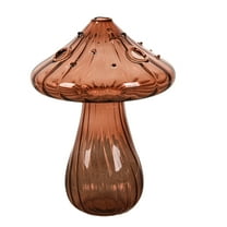 ACDANC Flower Vase Adorable Mushroom Shape Transparent Glass Planter Unique Plant Propagation Station for Home Decoration