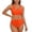 Orange, variant on Womens Bathing Suits Womens Two Piece Swimsuits Two Piece Swimwear Solid Color Back Tankini Bikini Comfortable Swim for Beach Pool