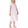 thumbnail image 4 of hengsof Girls Lace Trim Princess Dress, Short Sleeve Round Neck Tie Waist Gown, Spring Summer Nightwear or Home Dress 5-14 Years, 4 of 8