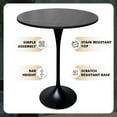 thumbnail image 4 of LeisureMod 27" Round Bar Height Dining Table with Sintered Stone Top Pub Table and Black Stainless Steel Pedestal Base for Modern Kitchen and Dining Room Verve Collection in Black Marbleized, 4 of 8