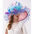 thumbnail image 3 of Women's Organza Saturday Horse Racing Derby Day Wide Brim Church Hat, 3 of 5