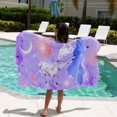 thumbnail image 2 of Toalla de Playa PRIS+SAND Unicornio Morada de Microfibra 30x60cm para Niñas, 2 of 9