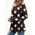thumbnail image 5 of Christmas Tops for Women Graphic Tees Loose Fit Long Sleeve Raglan Shirts Round Neck Funny Xmas Holiday Outfits (XL, Black), 5 of 7