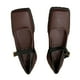 thumbnail image 3 of Zapatos de plataforma marrones con detalle de hebilla, talla 37, elegantes zapatos de tacón con tira en el tobillo y punta cuadrada, 3 of 8
