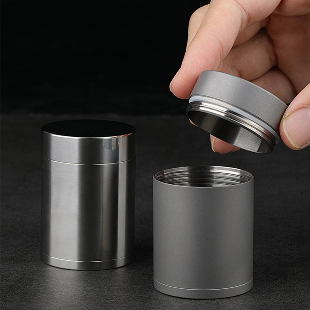 ZPAQI Large Capacity Pills Organizers Titanium Alloy Canister Outdoor Medicine Bottle