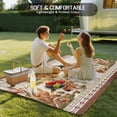 thumbnail image 4 of Vintage Floral Outdoor Rug for Patio/Deck/Porch, Non-Slip Large Area Rug 5 x 8 Ft, Elegant Pastoral Botanical Retro Art Indoor Outdoor Rugs Washable Area Rugs, Reversible Camping Rug Carpet Runner, 4 of 8