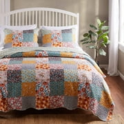 Barefoot Bungalow Carlie Reversible Quilt Set, Calico Patches, 2-Piece Twin/Twin XL