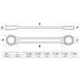 thumbnail image 2 of Llave Doble Estrella BGS 30334 Extra Plano 14 X 15 MM, 2 of 2