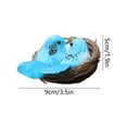 thumbnail image 3 of Artificial Sparrow Nest Set, 2 Clip On Birds with Rattan Nest and Faux Eggs, Realistic Feathered Ornaments for Tree and Wreath - Blue, 3 of 6