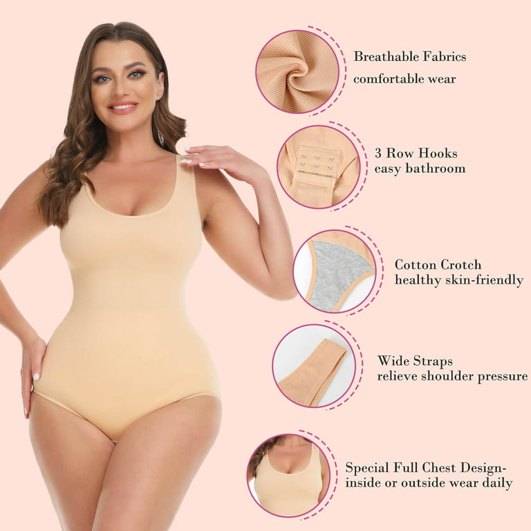 MANIFIQUE Shapewear Bodysuit for Women Tummy Control Slimming Body Shaper Tank  Tops 