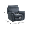 thumbnail image 3 of Lexicon Clifton Microfiber Glider Recling Chair In Blue, 3 of 5