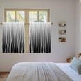 thumbnail image 4 of Black White Tier Curtains, Ombre Gradient Striped Minimalist Texture Light Filtering Kitchen Curtains, 2Pcs Rod Pocket Half Window Treatments Panels for Sink Cafe Cabinet Basement 27.5x45 Inches, 4 of 9