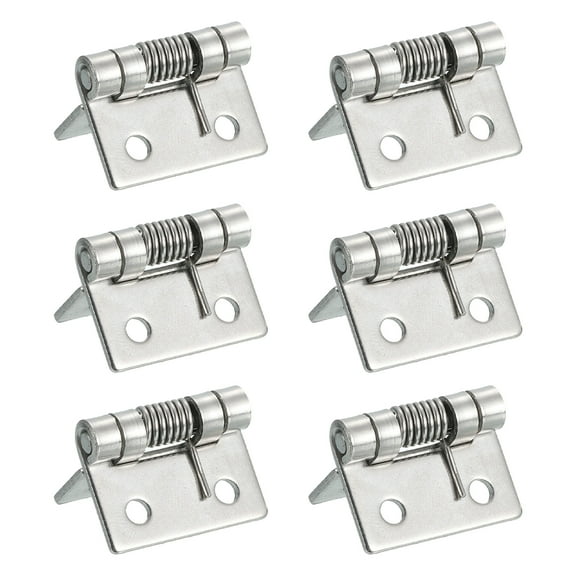 6Pcs Self-Closing Door Hinges, 1" 304 Stainless Steel Spring Hinge, Interior