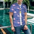 thumbnail image 6 of KLL Flamingo for Men's Baseball Shirts,Short Sleeve Casual Shirts Button Down Shirt for Men Beach Summer Wedding Shirt-3X-Large, 6 of 7