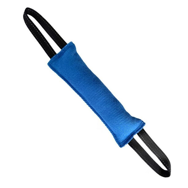 Dog Bite Tug Toy Bite Sleeve Molar resistente a desgarros con 2 asas Cuerda Chew Toy Training Bite Pillow para masticadores agresivos Tug of War Azul Salvador Juguetes para morder perros