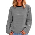 thumbnail image 5 of XUNKUSGA Womens Striped Tops Casual Loose Long Sleeve Crewneck Pullover Top Fashion Drop Shoulder Oversized Tunic Tops Comfortable Soft Fall Sweatshirt for Daily Wear XL, 5 of 7