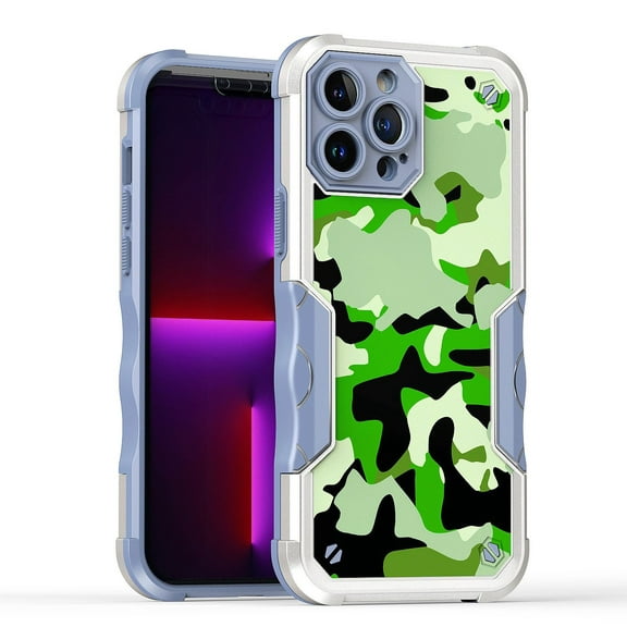 Bemz Heavy Duty Armor Rugged Case for iPhone 14 Pro Max - Army Green Camo