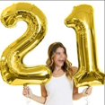 thumbnail image 3 of Gold Large Numbers Birthday Party Decorations Helium Foil Mylar Big Number Balloon Digital 2, 3 of 3
