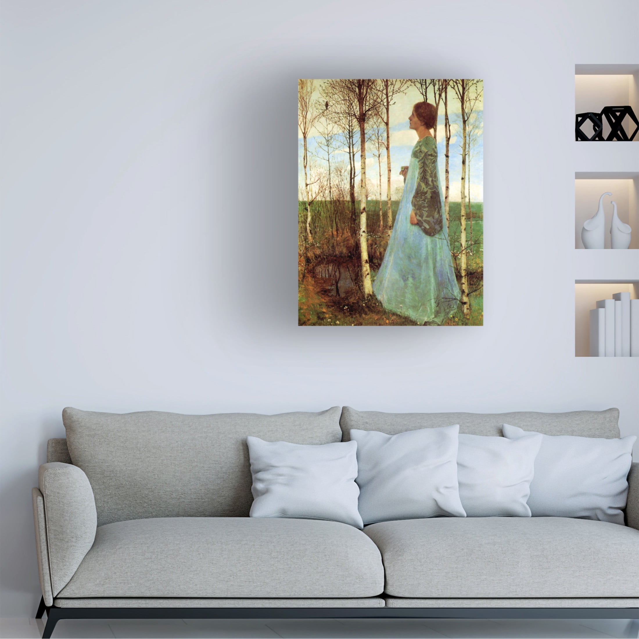Canvas Wall Art - Vintage Lavoie 'Portrait von Martha Vogeler Heinrich Vogeler Fruhling 1897' Wall Art for Living Room, Bedroom, or Office Décor by Trademark Fine Art - 14 x 19 Inches