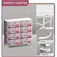 thumbnail image 6 of Dresser with 8 Drawers - Furniture Storage Chest Tower Unit for Bedroom, Hallway, Closet, Office Organization - Steel Frame, Wood Top, Easy Pull Fabric Bins (8-Drawer, Pink), 6 of 6